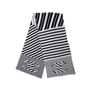 Chanel Blue White Cashmere Interlocking CC Logo Scarf